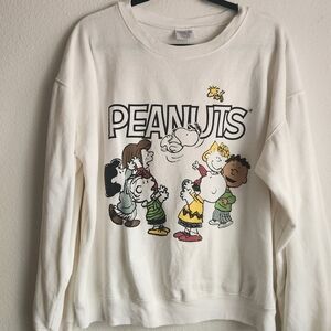 Peanuts White Tee with Yellow Graphic L 11-13